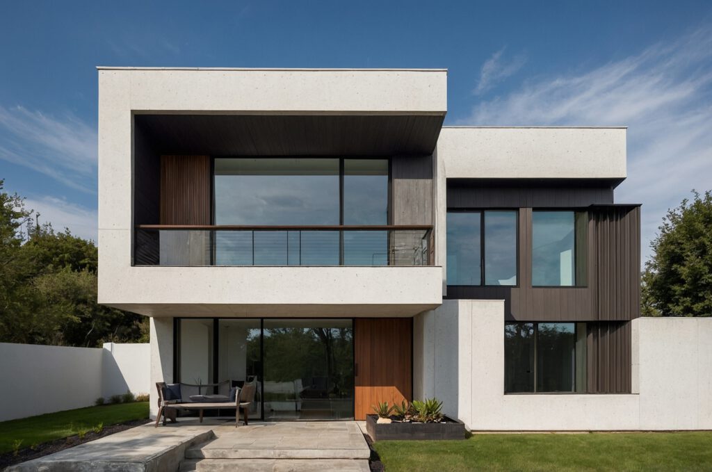 house with bench bench front it